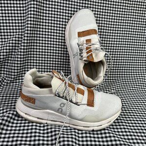 On Running Women's Cloudnova Low Top Walking Runner Sneakers Brown White Size 10
